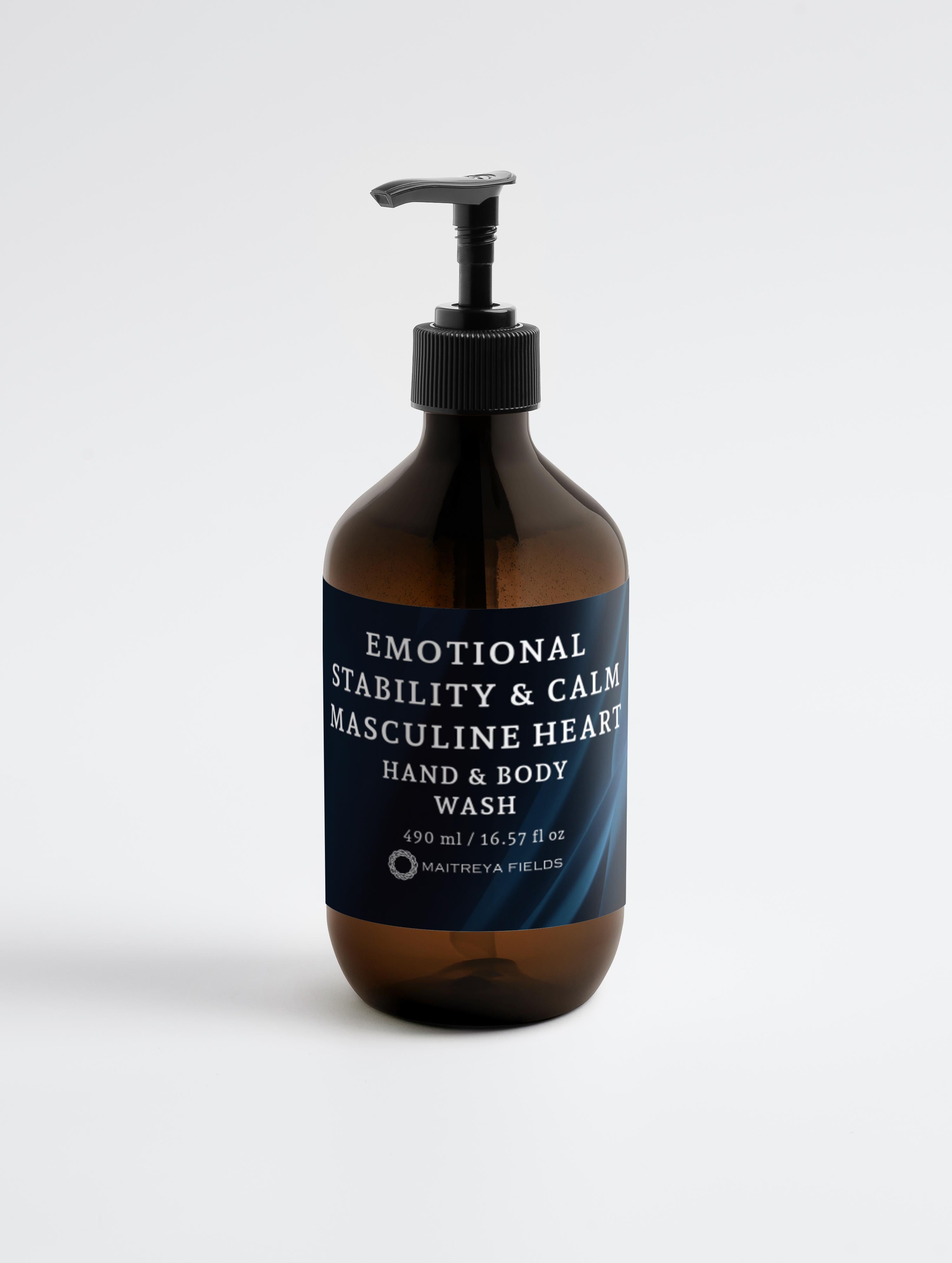 EMOTIONAL STABILITY & CALM MASCULINE HEART - Hand & Body Wash, Patchouli & Amber Vanilla