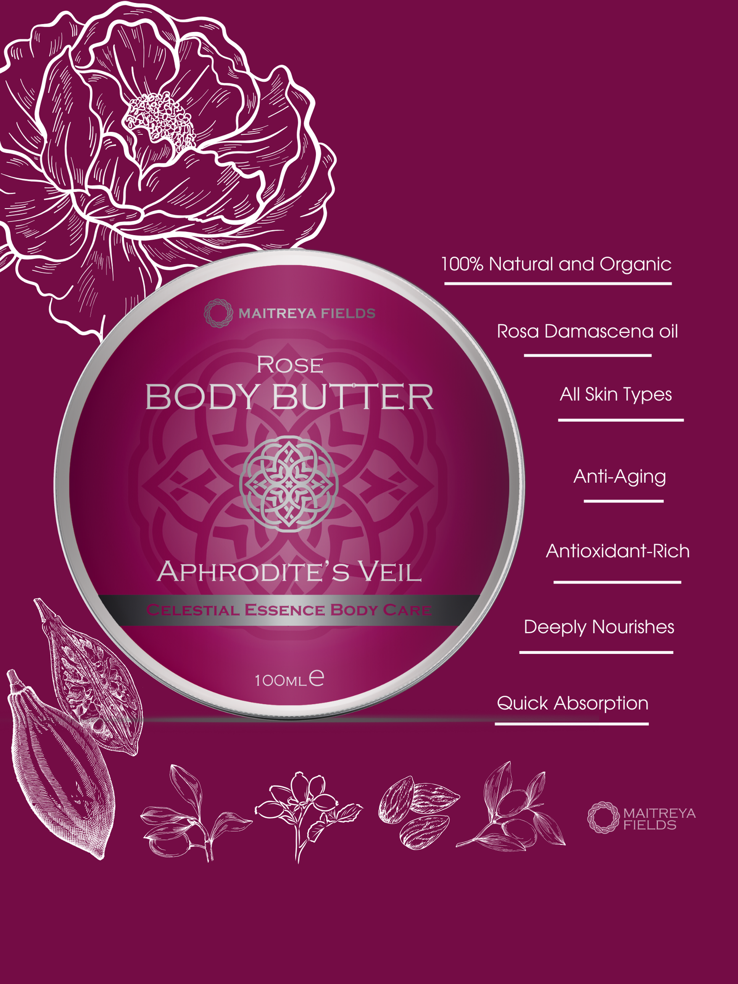 Whipped Raw Rose Body Butter-Aphrodite&