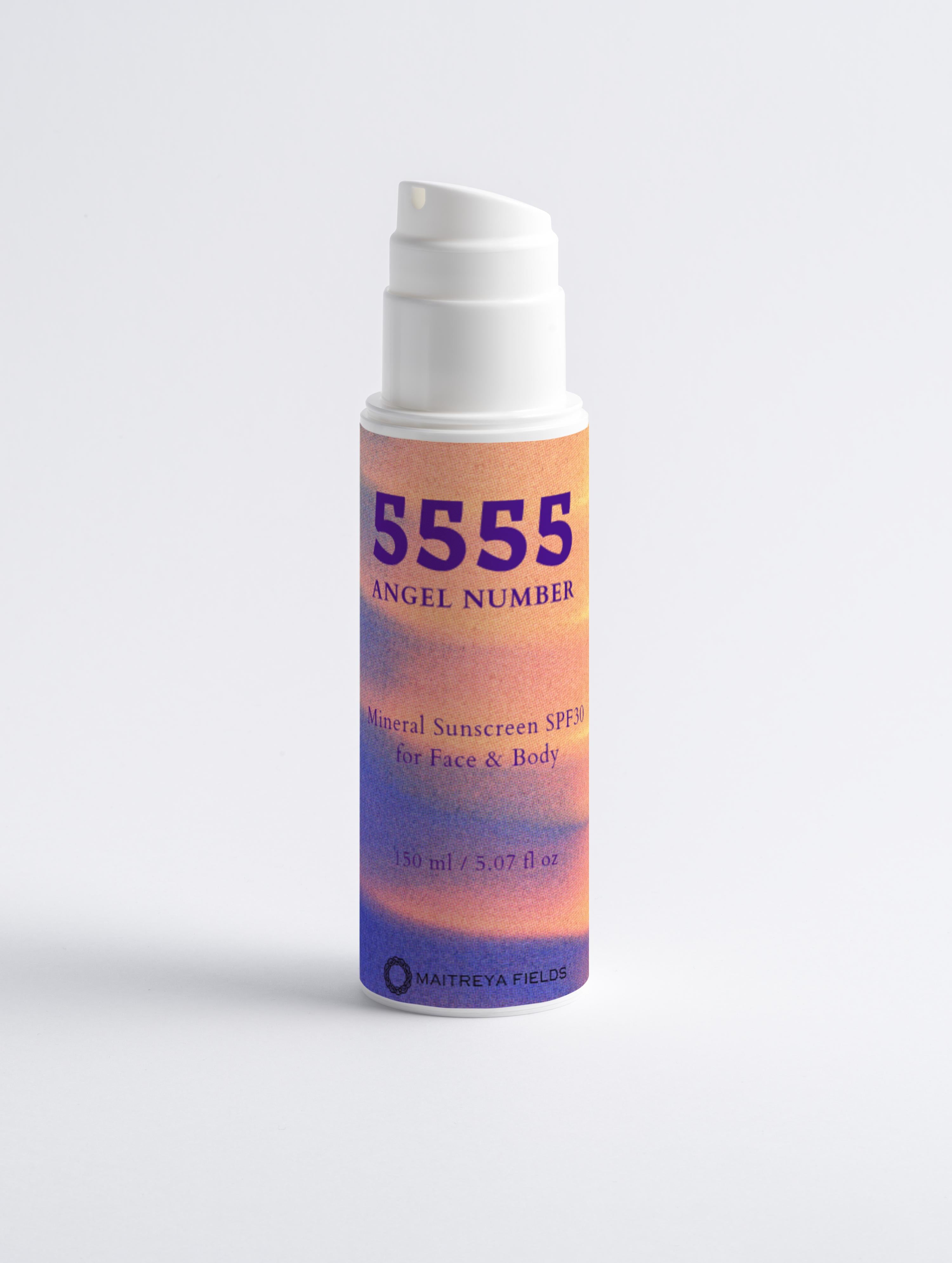 5555 Angel Number - Mineral Sunscreen SPF30 for Face &amp; Body, no tint