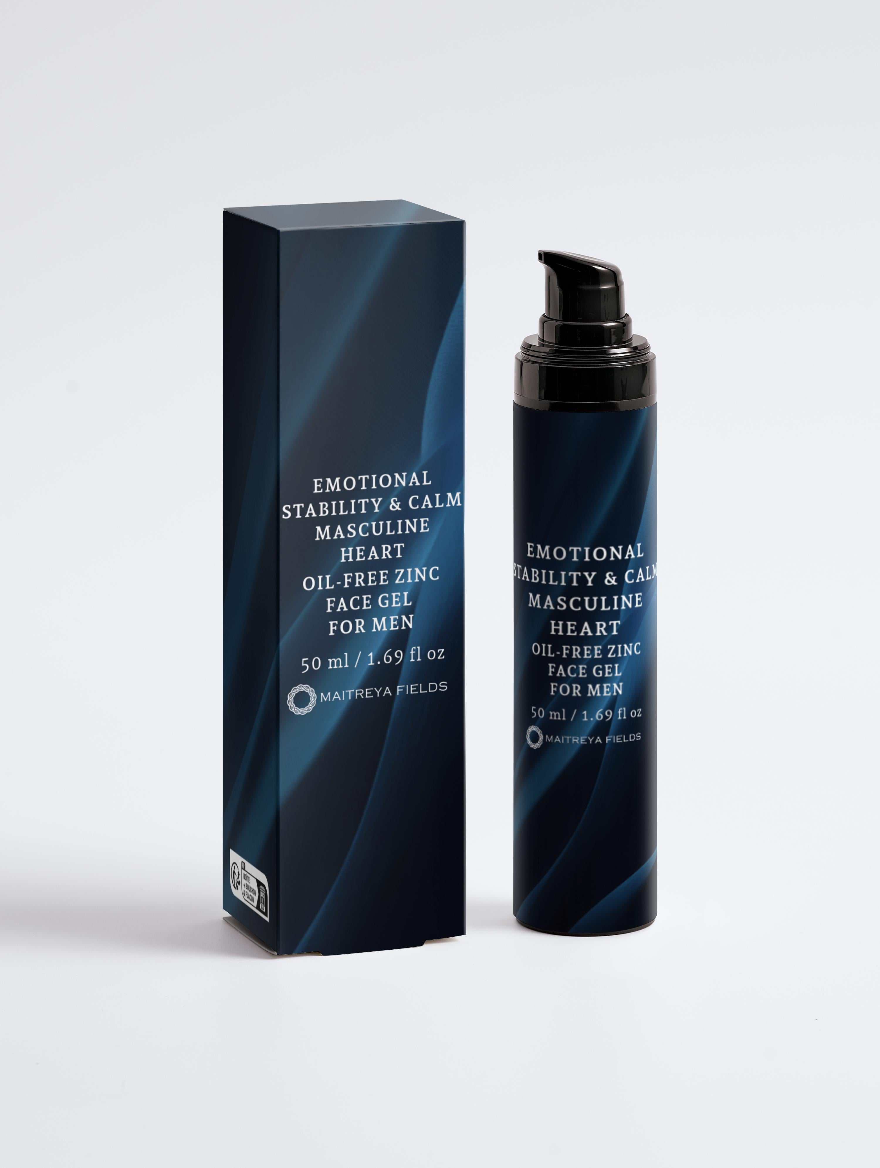 EMOTIONAL STABILITY &amp; CALM MASCULINE HEART - Oil-Free Zinc Face Gel for Men