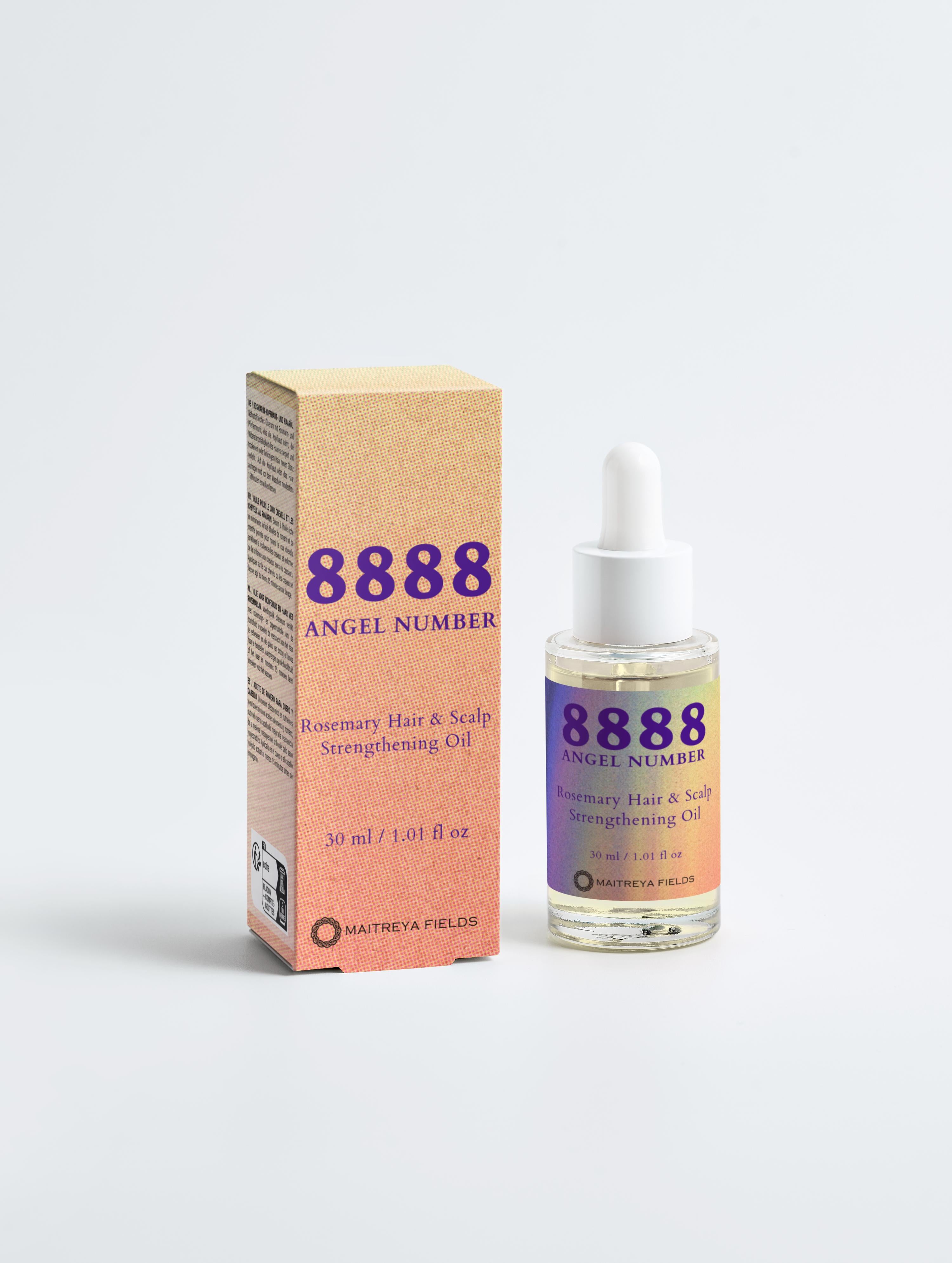 8888 Angel Number - Rosemary Hair &amp; Scalp Strengthening Oil