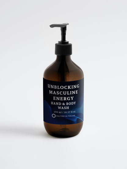 UNBLOCKING MASCULINE ENERGY - Hand &amp; Body Wash, Patchouli &amp; Amber Vanilla