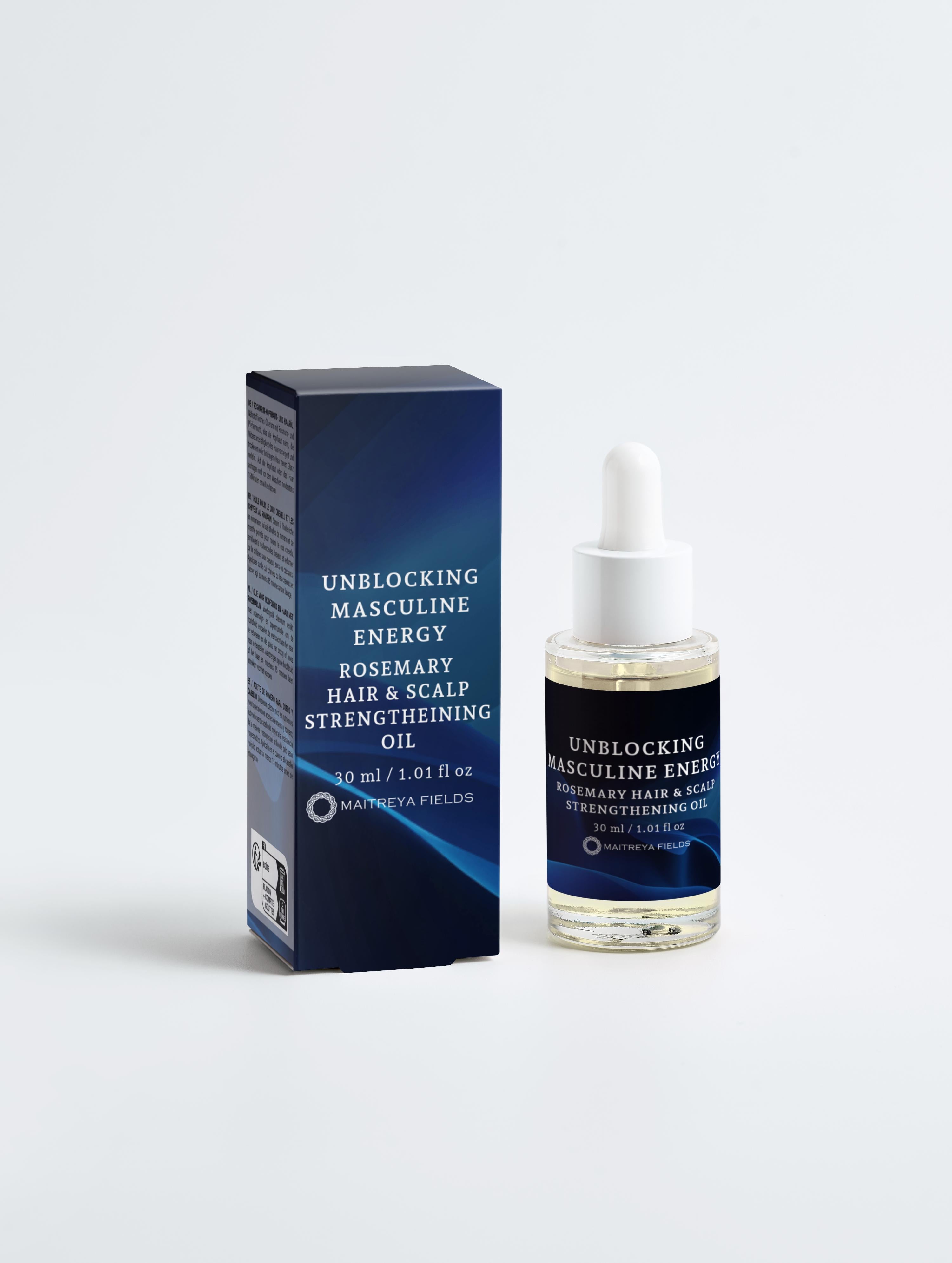 UNBLOCKING MASCULINE ENERGY - Rosemary Hair &amp; Scalp Strengthening Oil